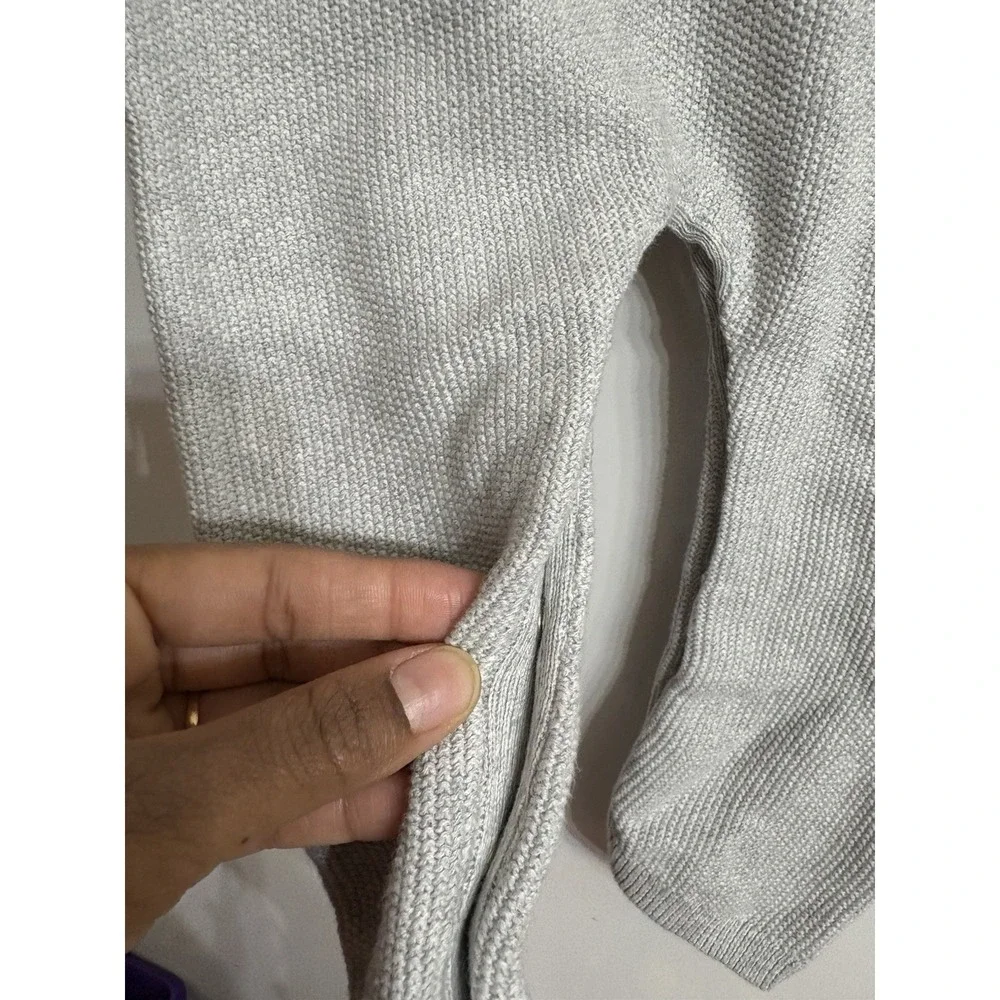 Jane and Jack Baby Knit Romper Gray White Collar Long Sleeve One-Piece‎